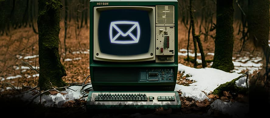 Computer with an email icon